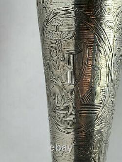 Imperial Russian Silver Vase Alexander Ii, Moscow 1834 Woman With Harp Antique