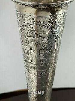 Imperial Russian Silver Vase Alexander Ii, Moscow 1834 Woman With Harp Antique