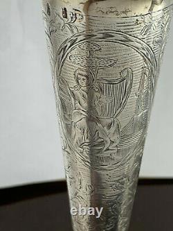 Imperial Russian Silver Vase Alexander Ii, Moscow 1834 Woman With Harp Antique