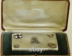 Imperial Russian silver cigarette case awarded by Empress Maria Feodorovna c1902