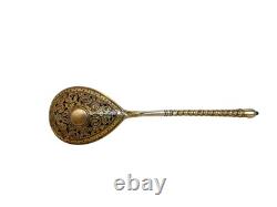 Imperial Russian silver niello spoon 84 Zolotniki Russia Mid 19th century