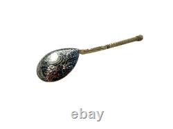 Imperial Russian silver niello spoon 84 Zolotniki Russia Mid 19th century