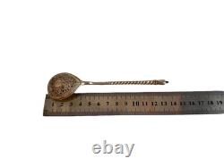 Imperial Russian silver niello spoon 84 Zolotniki Russia Mid 19th century