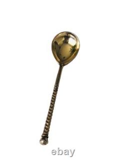 Imperial Russian silver niello spoon 84 Zolotniki Russia Mid 19th century