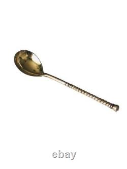 Imperial Russian silver niello spoon 84 Zolotniki Russia Mid 19th century