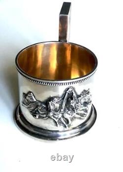 Imperial Russian silver tea cup Henrik Wigström Faberge 84 Zolotniki Russia