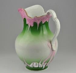 KUZNETSOV Antique Imperial Russian ceramic wash basin bowl pitcher, Art Nouveau