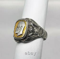 K. FABERGE Russian Imperial 88 Silver Enamel Ring Nicholas II