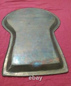 Keyhole Shape Russian Samovar Tray with Imperial Tsar Stamp Antique 1880s Rare