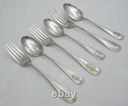 Khlebnikov antique Imperial Russian solid silver Hanoverian pattern flatware