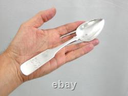 Large Antique Imperial Russian 84 Silver Spoon 1853 Provincial, Minsk Belarus