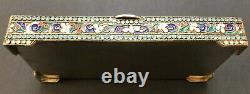 Large Antique Imperial Russian Enameled 84 Silver Box