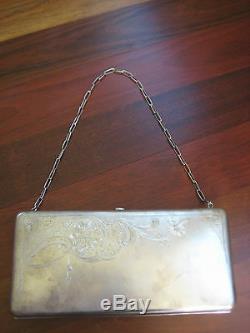 Large Antique Russian Imperial 84 Silver Theater Purse Art Nouveau 617 Gr