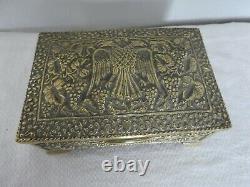 Large Detailed Double Head Eagle & Grapes Imperial Empire Casket / Box