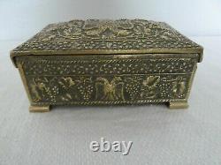 Large Detailed Double Head Eagle & Grapes Imperial Empire Casket / Box