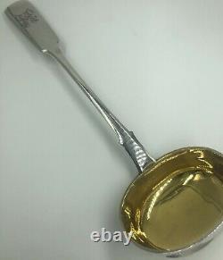 Large Imperial Russian 875 Silver Soup or Punch Ladle 1896 Fiddle Pattern