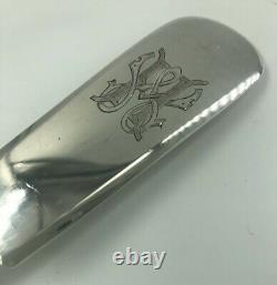 Large Imperial Russian 875 Silver Soup or Punch Ladle 1896 Fiddle Pattern