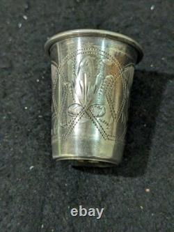 Lot Of 6 Antique Imperial Russian 84 Silver Kiddush Cups/ Vodka Beakers