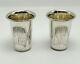 Lot of 2 ANTIQUE Imperial RUSSIAN 84 SILVER SHOT GLASSES HAND ENGRAVED, 26.5g