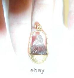 Lovely 1900 Karl FABERGE 14K Gold Ruby Chicken Basket Easter Egg Charm Pendant