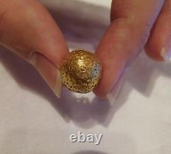 Lovely 1900 Karl FABERGE 14K Gold Ruby Chicken Basket Easter Egg Charm Pendant