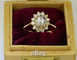 Magnificent antique Imperial Russian Faberge 14k gold(56)&1ct Diamonds ring. Box