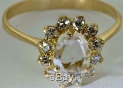 Magnificent antique Imperial Russian Faberge 14k gold(56)&1ct Diamonds ring. Box