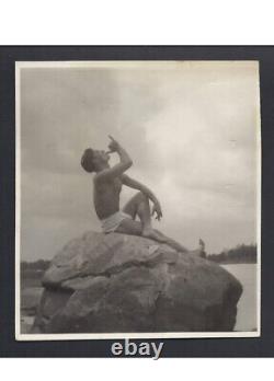 Male Nude Antique Imperial Russian Dancer Oleg Dunaeff framed Posing In Exile