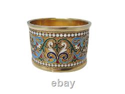 Museum quality Imperial Russian silver-gilt Napkin ring St. Petersburg c 1907