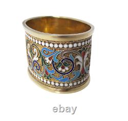 Museum quality Imperial Russian silver-gilt Napkin ring St. Petersburg c 1907
