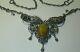 Necklace Amber Diamond Rubies Silver 84 Imperial Russian 1910