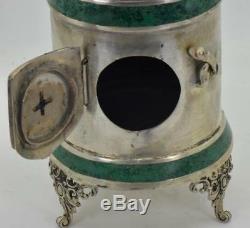 ONE OF A KIND antique Imperial Russian Clock in form of miniature Stove heater
