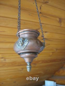 Old Russian, Lamp for Icon, Orthodox Antique bronze, Imperial Russia, Fraget Warsaw