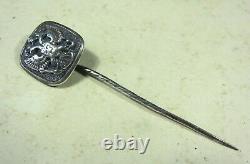 Old Russian PIN Sterling SIver, Imperial Double Headed Eagle, Tsar Romanov