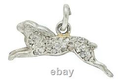 One Of Kind Imperial Russian Platinum Diamonds Sprint Artic Hare Rabbit Charm