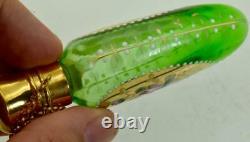 One of a kind antique Art-Nouveau Imperial Russian painted glass scent bottle