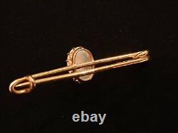 Original Antique 14K Imperial Russian 56 Gold Opal Brooch Pin Romanov Jewelry RU