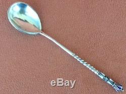 Original Old Russian Imperial Silver 84 Cloisonne Enamel Spoon Antiques Russia