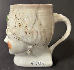 Original Rare Antique Imperial Russian Khrapunov-Novykh Porcelain Figural Mug