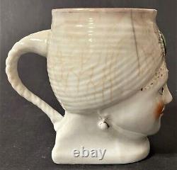 Original Rare Antique Imperial Russian Khrapunov-Novykh Porcelain Figural Mug