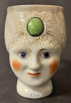 Original Rare Antique Imperial Russian Khrapunov-Novykh Porcelain Figural Mug