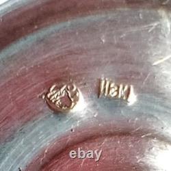 Pair Antique Imperial Russian 84 Silver Shot Glasses Etched 48g Tsarist Russia