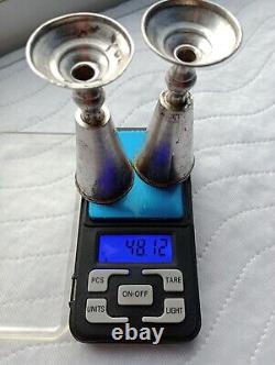 Pair Antique Imperial Russian 84 Silver Shot Glasses Etched 48g Tsarist Russia