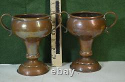 Pair Russian copper loving cups, Tula and imperial mark, early 19th century