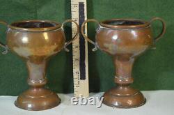 Pair Russian copper loving cups, Tula and imperial mark, early 19th century