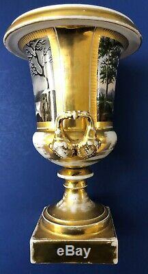 Pair of Antique mid-19C Imperial Russian Porcelain Vases/Urns