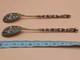 Pair of Imperial Russian 84 silver and enamel spoons