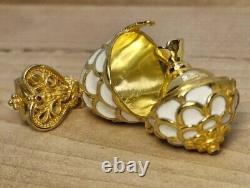 Pendant Egg Perfume Bottle Silver 88 Faberge Enamel Gilding Imperial Russia