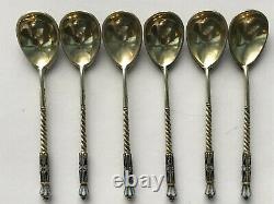 Pictorial Nice Spoon Cloisonne Enamel Silver 84 Russian Imperial Antiques Russia