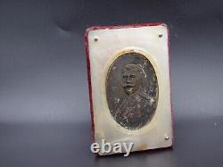 Portrait Antique table icon imperial russian Tsar Nicholas II Romanov silver vtg